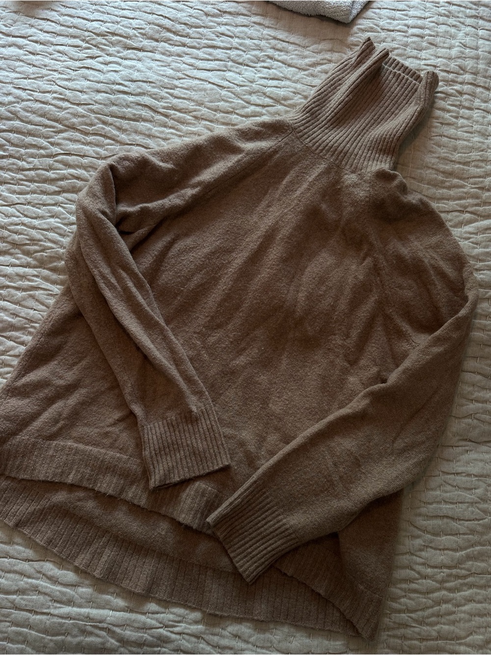 J. Crew Women's Taupe Ribbed Turtleneck Sweater
